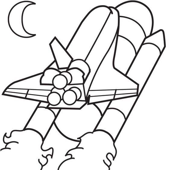 黑白色火箭简笔画图片大全_1