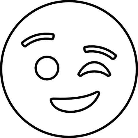 笑脸表情黑白色简笔画图片大全_5