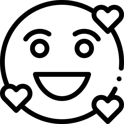 笑脸表情黑白色简笔画图片大全_3