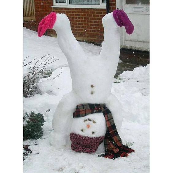 下雪天堆雪人真实实拍图片大全_3