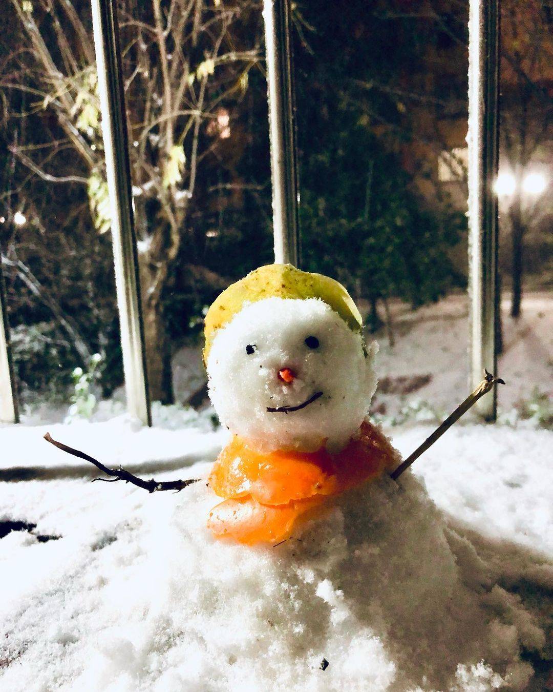下雪天堆雪人真实实拍图片大全_6