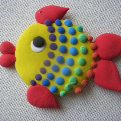 彩泥小鱼手工制作作品图片大全
