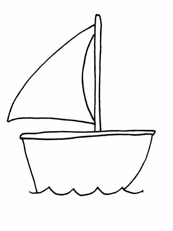 简单黑白小船简笔画作品图片大全_3