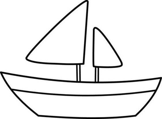 简单黑白小船简笔画作品图片大全_9