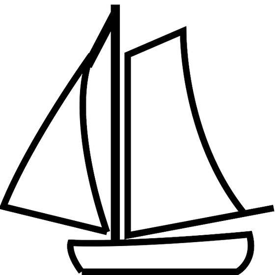 简单黑白小船简笔画作品图片大全_10