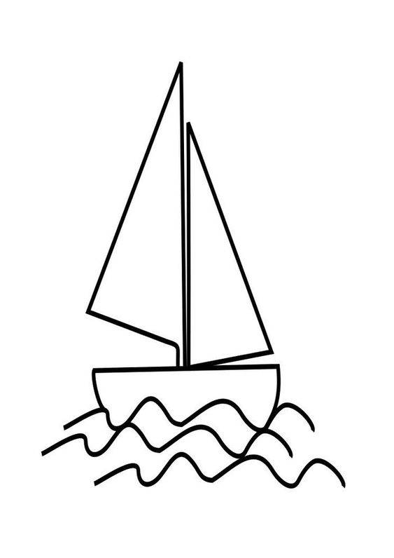 简单黑白小船简笔画作品图片大全_11