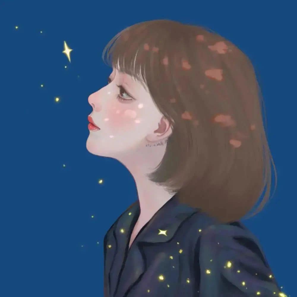 女生个性插画简约头像高清大图精选_1