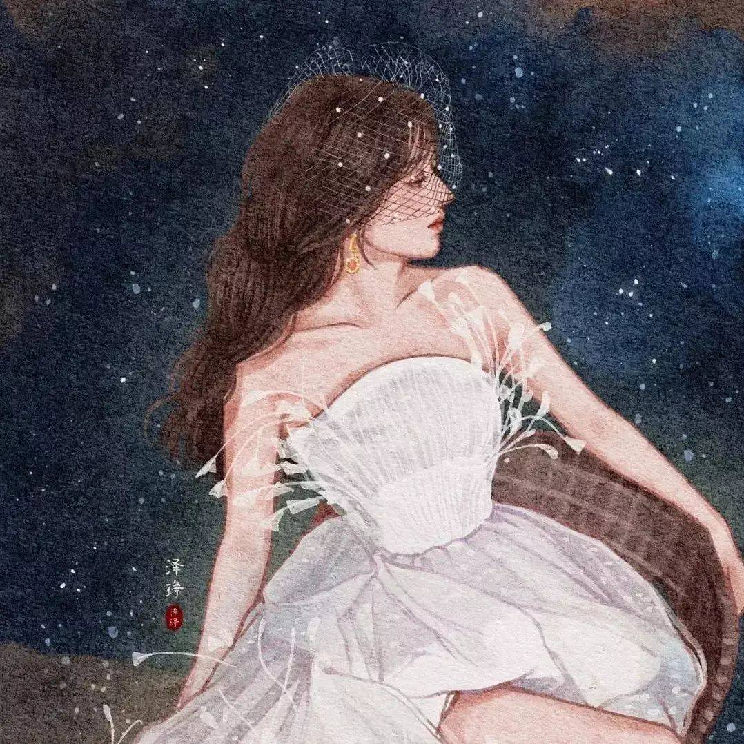 女生个性插画简约头像高清大图精选_3