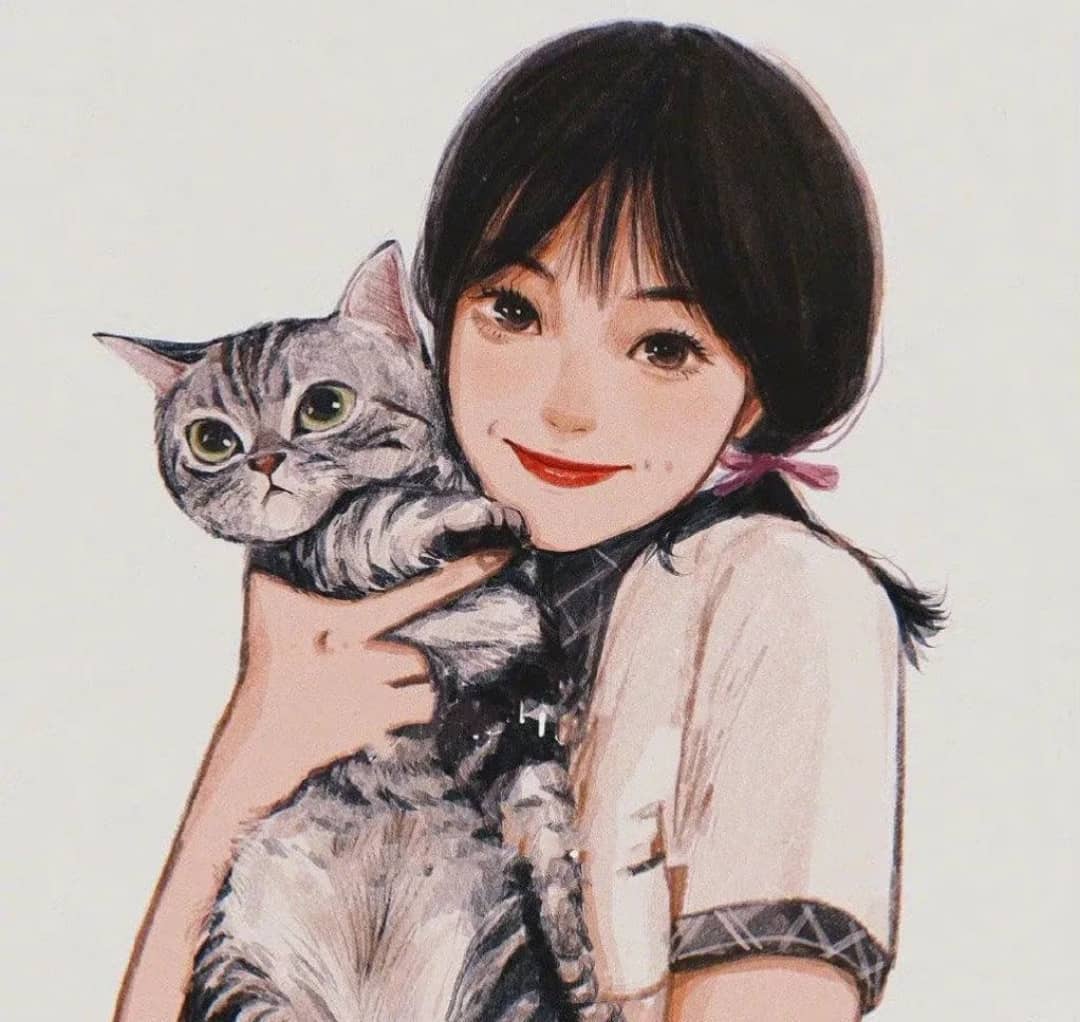女生个性插画简约头像高清大图精选_8