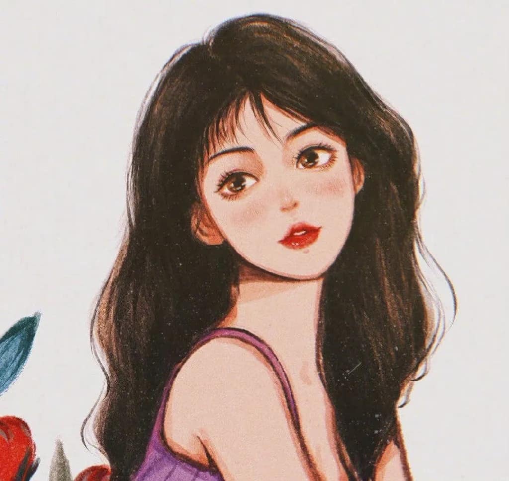 女生个性插画简约头像高清大图精选_9