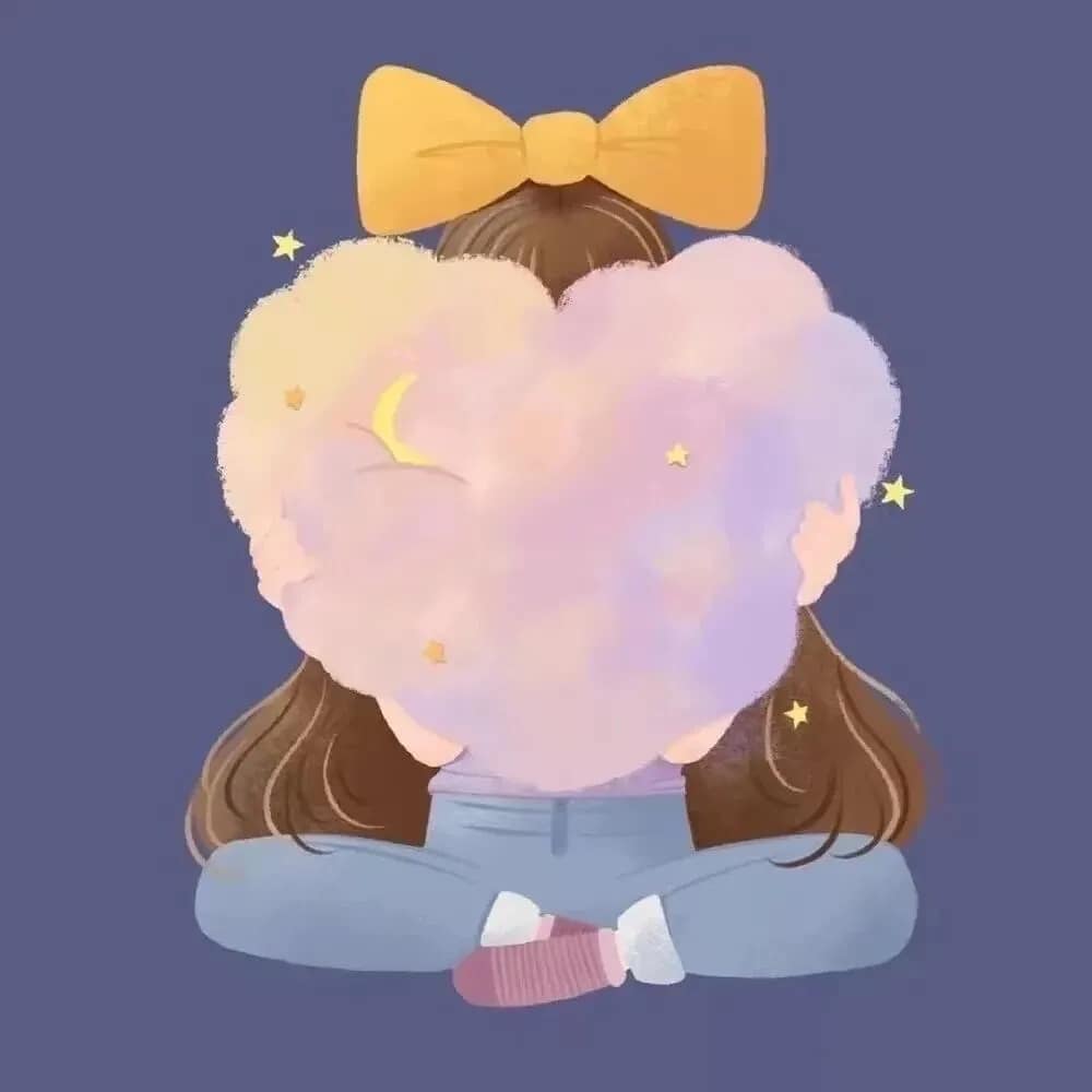 女生个性插画简约头像高清大图精选_12