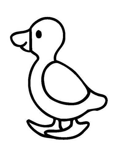 简单小鸭子黑白简笔画图片大全_14