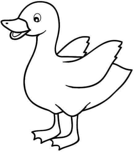 简单小鸭子黑白简笔画图片大全_11