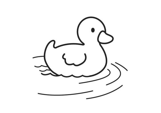 简单小鸭子黑白简笔画图片大全_10
