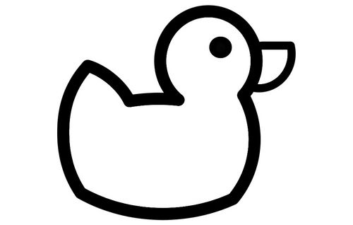 简单小鸭子黑白简笔画图片大全_7
