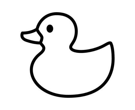 简单小鸭子黑白简笔画图片大全_6