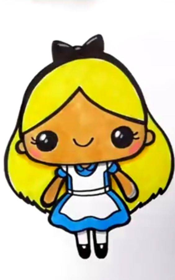 Q版灰姑娘彩色简笔画图片大全_8