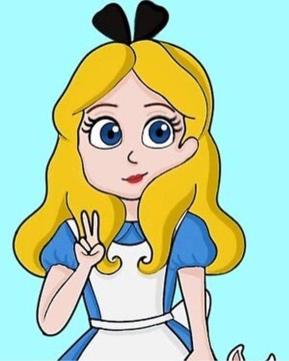 Q版灰姑娘彩色简笔画图片大全_3