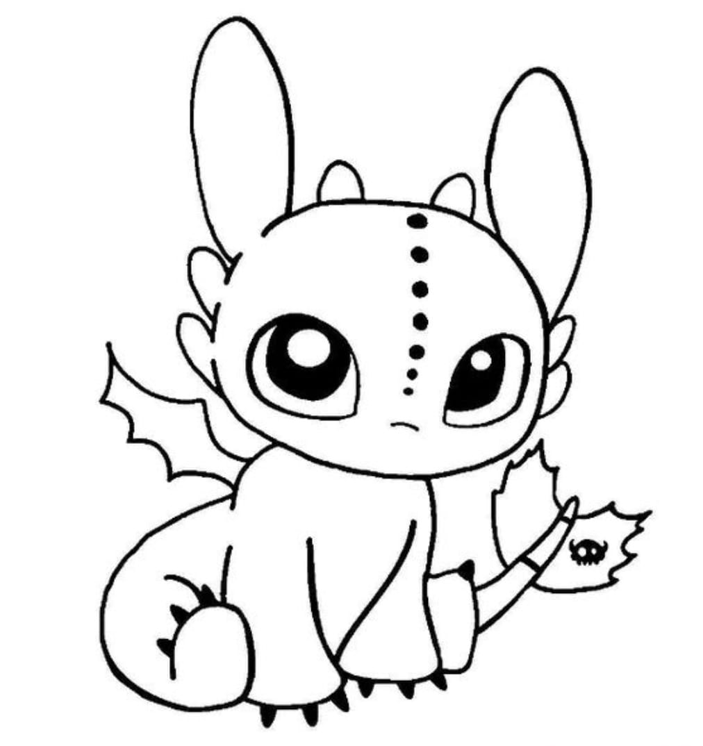 Q版没牙仔黑白简笔画图片大全_9