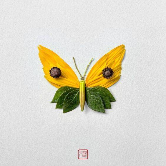 树叶粘贴画做蝴蝶图片大全_7