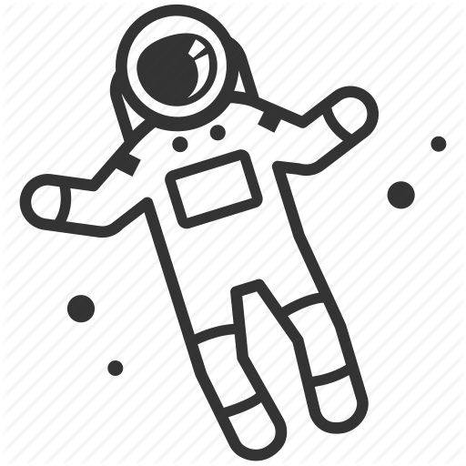 可爱太空人黑白简笔画图片大全_9