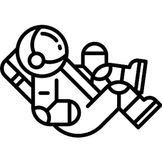 可爱太空人黑白简笔画图片大全_7