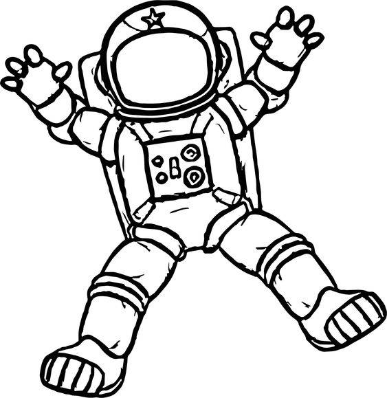 可爱太空人黑白简笔画图片大全_6