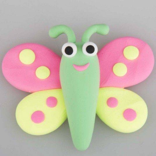 幼儿园手工彩泥制作蝴蝶作品图片大全_15