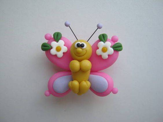 幼儿园手工彩泥制作蝴蝶作品图片大全_13