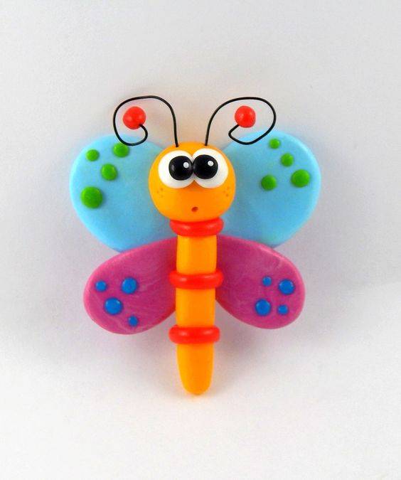 幼儿园手工彩泥制作蝴蝶作品图片大全_16