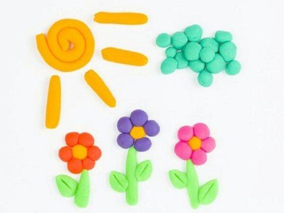 幼儿园手工彩泥做花朵图片大全_12