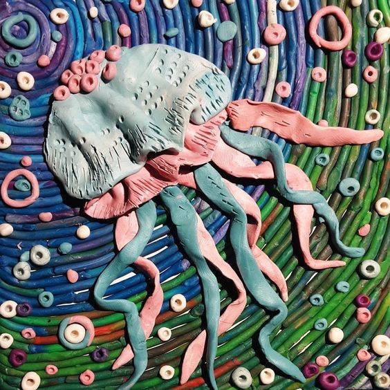 幼儿园手工彩泥动物场景画图片大全_4