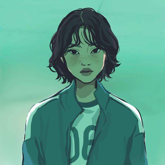 《鱿鱼游戏》067号姜晓卡通版彩色简笔画图片大全_3