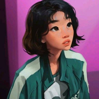 《鱿鱼游戏》067号姜晓卡通版彩色简笔画图片大全