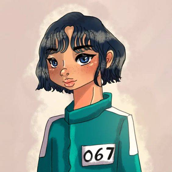《鱿鱼游戏》067号姜晓卡通版彩色简笔画图片大全_10