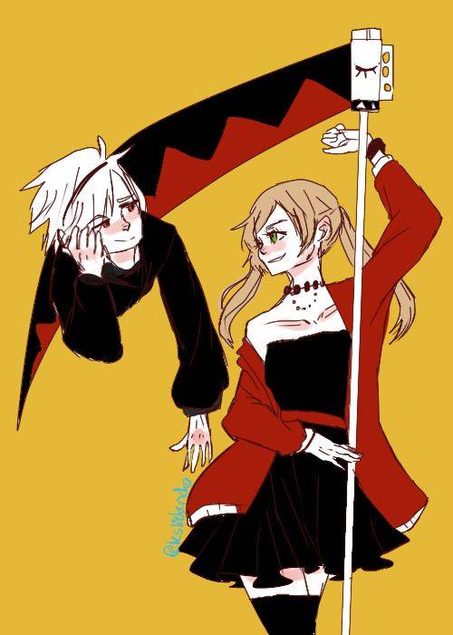 《噬魂师》艾邦斯soul和玛嘉在一起彩色简笔画图片_9