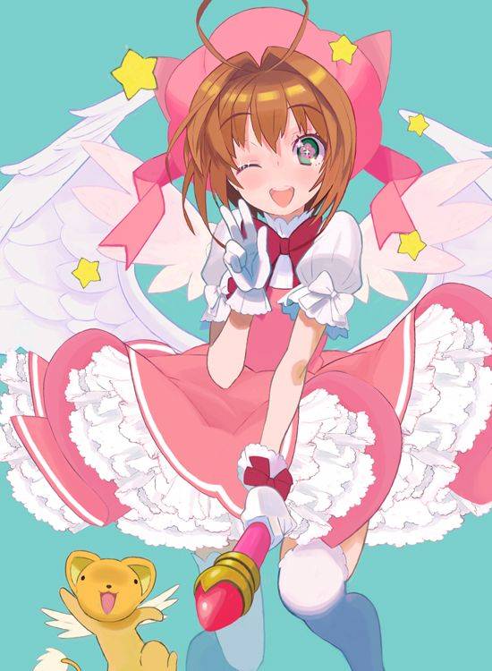 《魔卡少女樱》木之本樱彩色简笔画图片大全_1