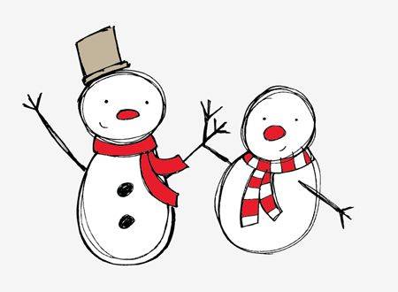 12月25日圣诞节雪人彩色简笔画图片大全_6