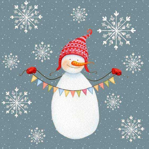 12月25日圣诞节雪人彩色简笔画图片大全_5