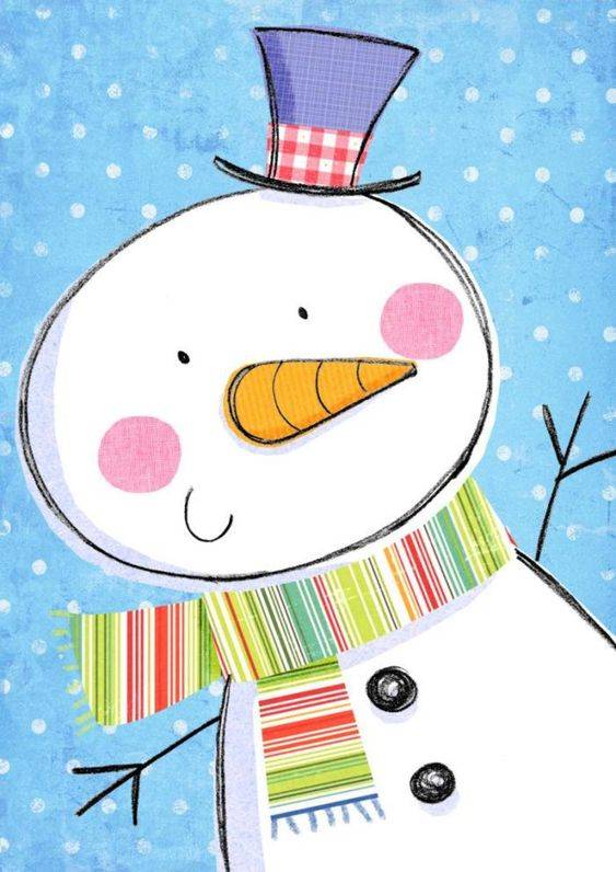 12月25日圣诞节雪人彩色简笔画图片大全_4