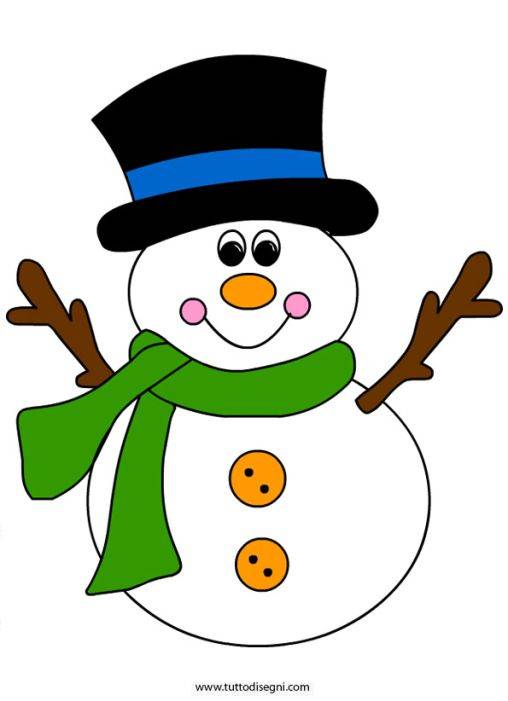 12月25日圣诞节雪人彩色简笔画图片大全_1