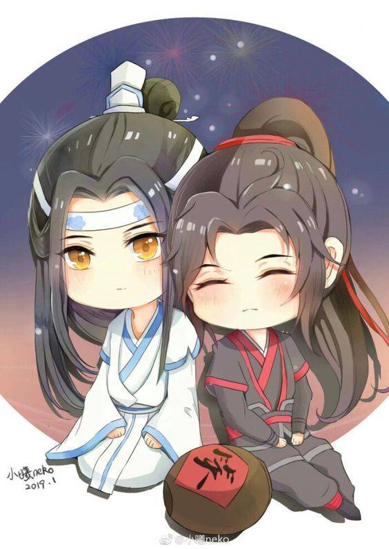 Q版肖战王一博在一起简笔画图片大全_18