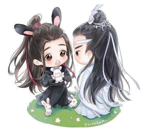 Q版肖战王一博在一起简笔画图片大全_16