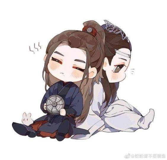 Q版肖战王一博在一起简笔画图片大全_15