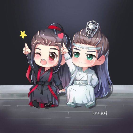 Q版肖战王一博在一起简笔画图片大全_14