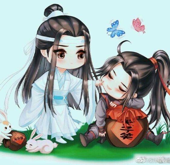 Q版肖战王一博在一起简笔画图片大全_13