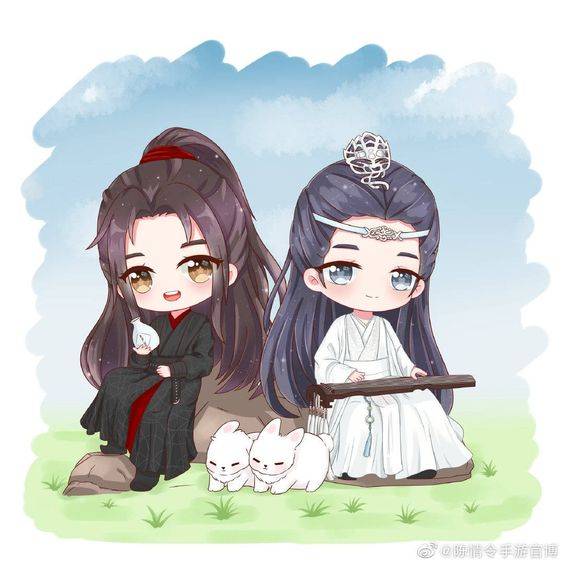 Q版肖战王一博在一起简笔画图片大全_24
