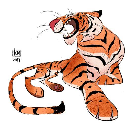 彩色老虎简笔画图片大全_6