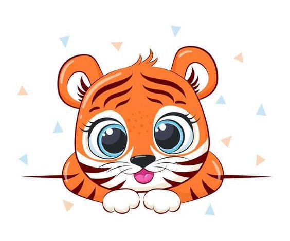 2022年虎年Q版老虎彩色简笔画图片大全_11