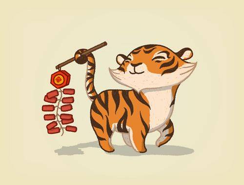 彩色老虎简笔画图片大全_5
